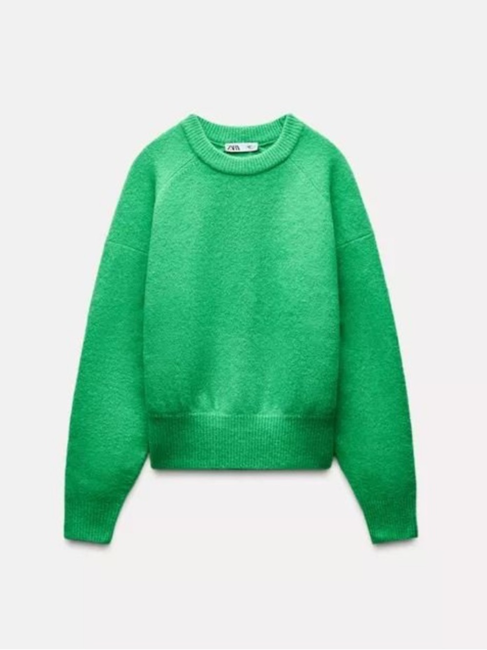 ZARA Bright Green Crewneck Sweater
